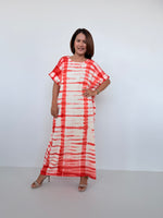 Mala Handworks Alice Jersey Cotton Kaftan in Orange Tie Dye