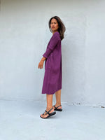 Mala Handworks Bree Double Gauze Cotton Dress in Plum