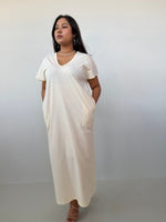 Mala Handworks Alisa Petite Cotton Kaftan in Cream