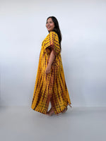Mala Handworks Grace Cotton Kaftan in Gold & Brown Tie Dye