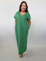 Mala Handworks Alisa Petite Cotton Kaftan in Emerald