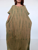 Mala Handworks Alice Jersey Cotton Kaftan in Olive Tie Dye