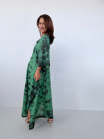 Mala Handworks Olena Cotton Kaftan in Emerald Tie Dye