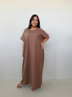 Mala Handworks Alice Jersey Cotton Kaftan in Mocha