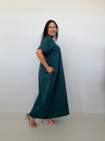 Mala Handworks Alice Jersey Cotton Kaftan in Petrol