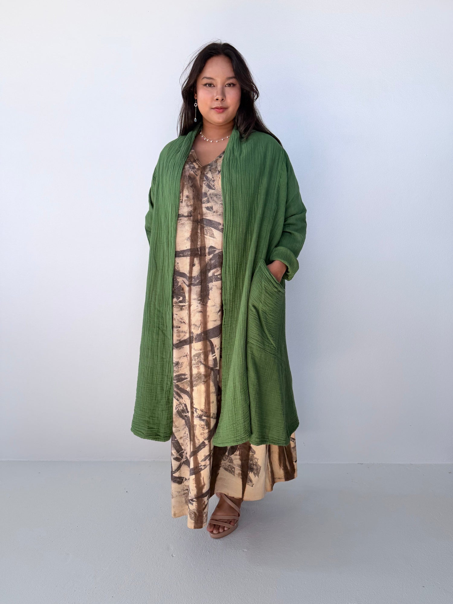 Yara Open Cardigan in Moss
