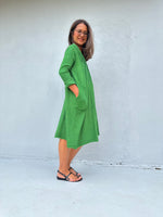 Mala Handworks Bree Double Gauze Cotton Dress in Jade
