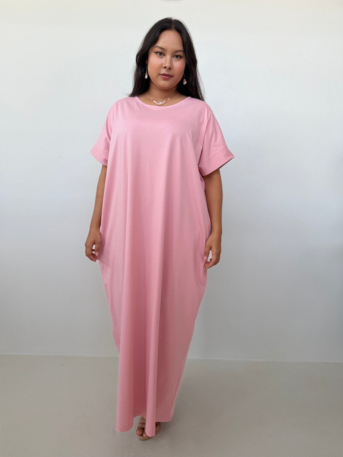 Mala Handworks Alice Jersey Cotton Kaftan in Bubblegum