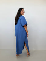 Mala Handworks Gloria Cotton Kaftan in Cornflower