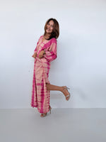 Mala Handworks Olena Cotton Kaftan in Watermelon & Peach Tie Dye