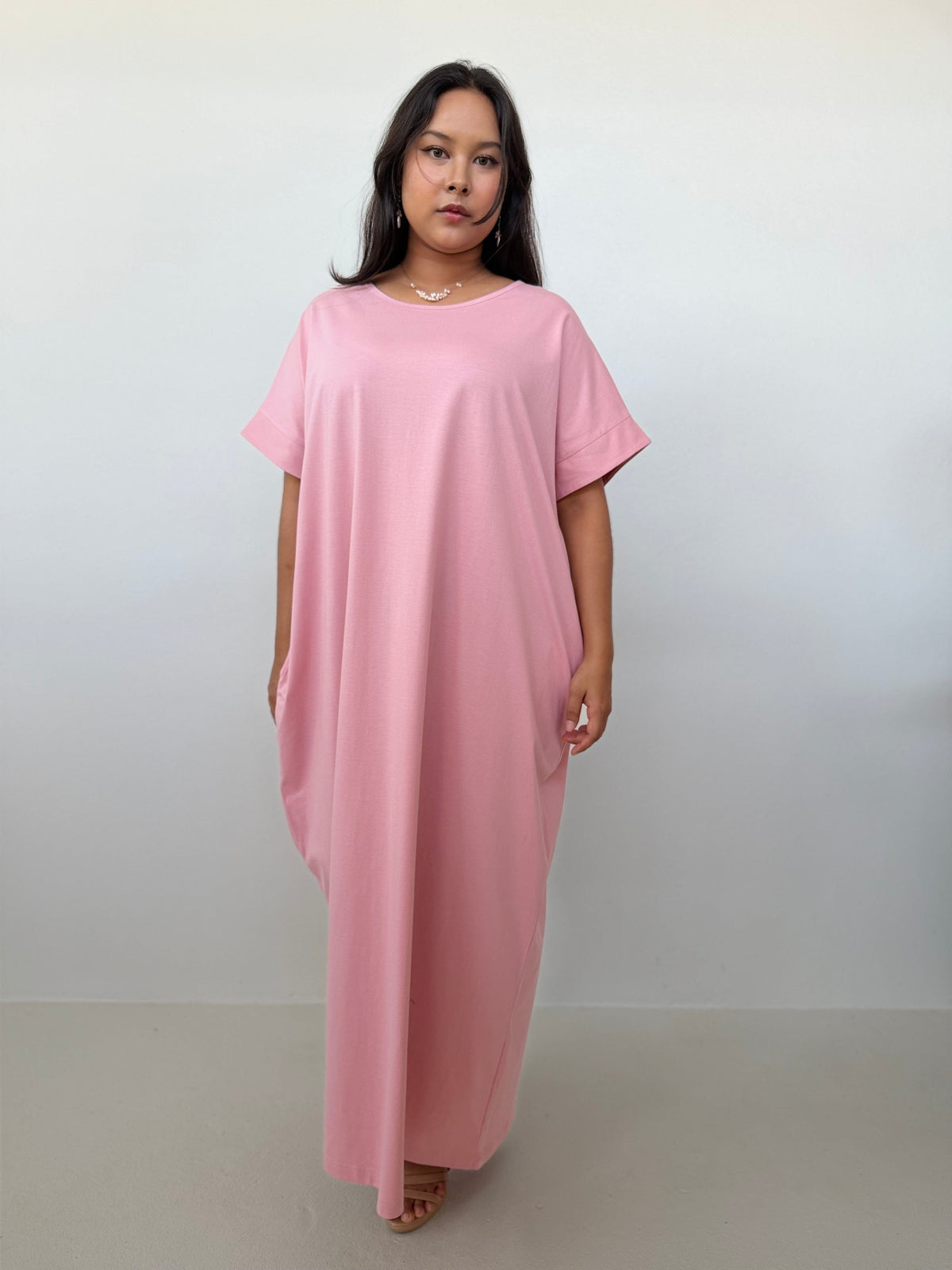 Mala Handworks Alice Jersey Cotton Kaftan in Bubblegum