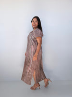 Mala Handworks Callie Petite Hand-Painted Kaftan in Mauve & Sand