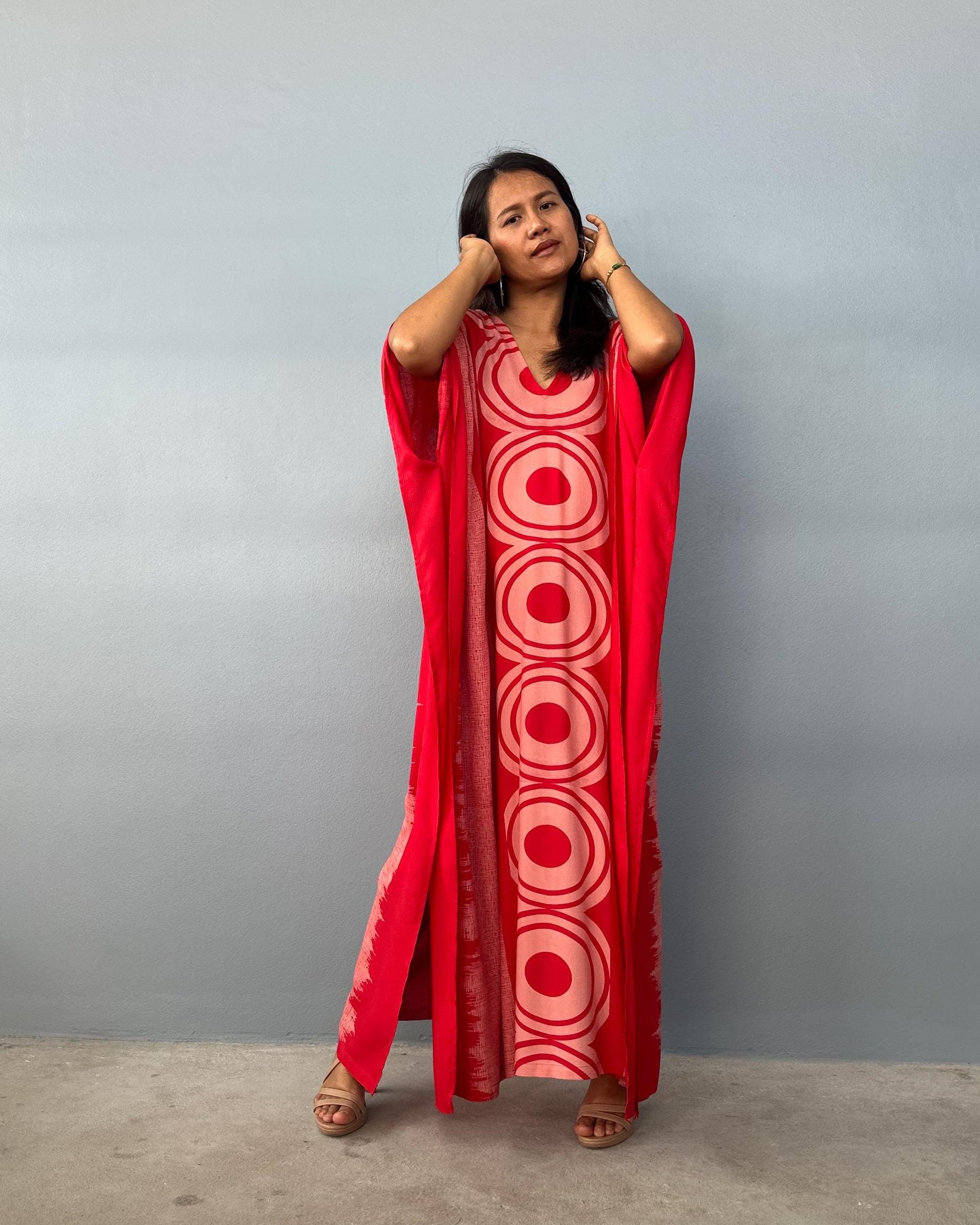 Mala Handworks Luna Echoeye Kaftan in Red
