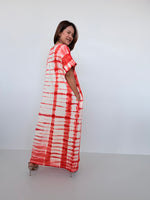 Mala Handworks Alice Jersey Cotton Kaftan in Orange Tie Dye
