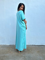 Mala Handworks Alice Jersey Cotton Kaftan in Aqua