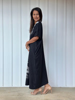 MALA handworks Alice Jersey Cotton Kaftan in Black with Hand Batik Tiger Design