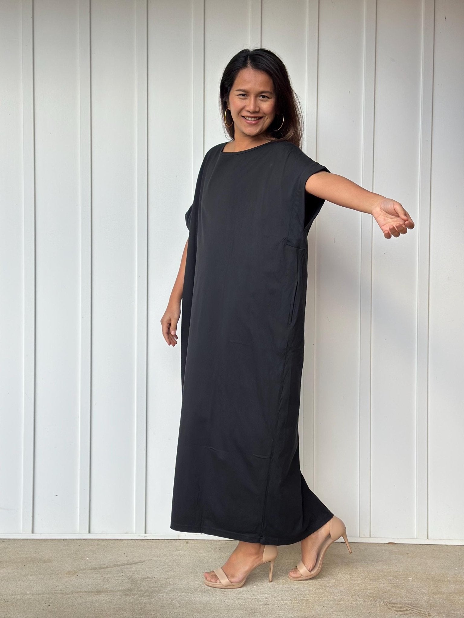MALA handworks Alice Jersey Cotton Kaftan in Black
