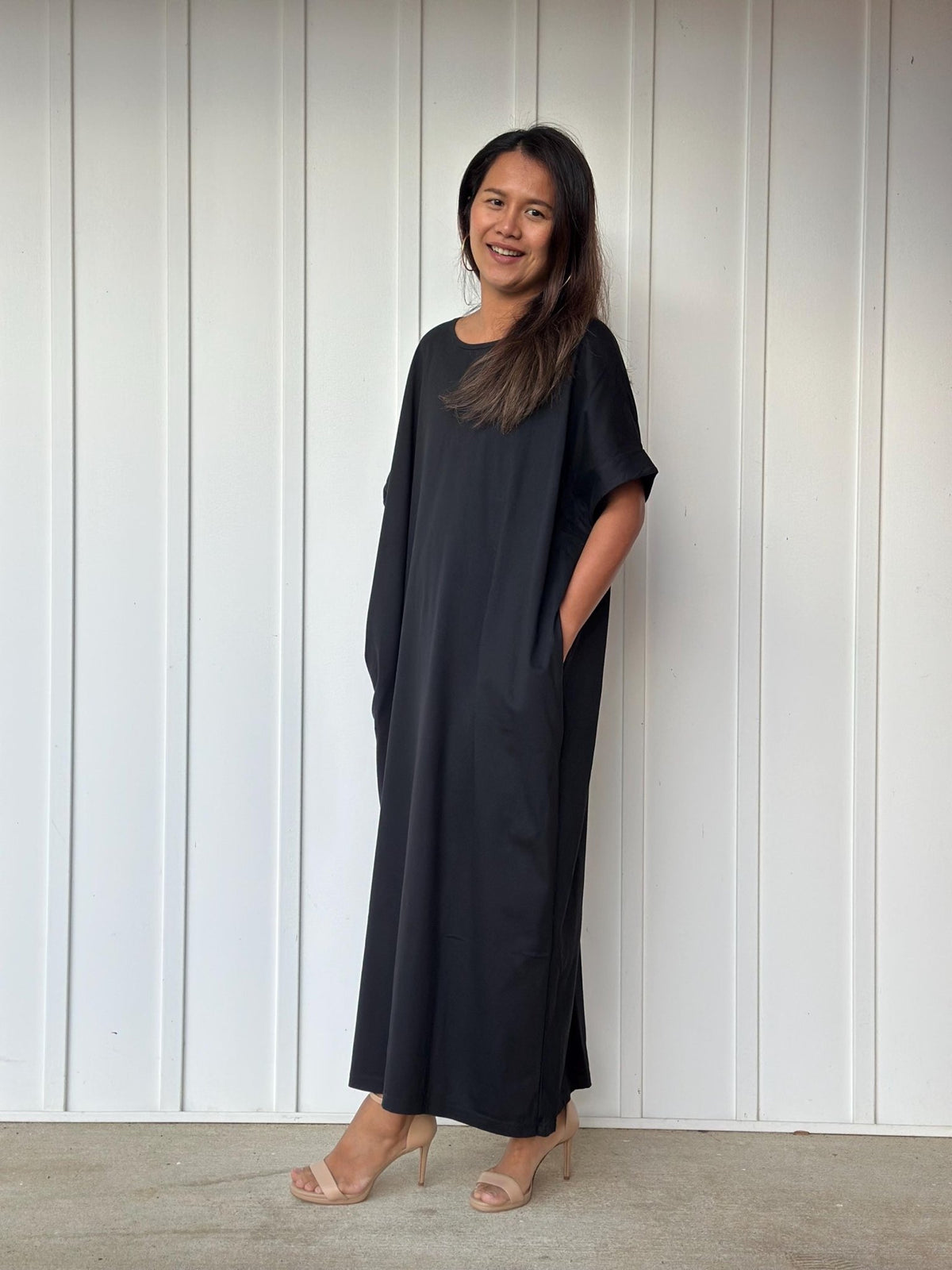 MALA handworks Alice Jersey Cotton Kaftan in Black