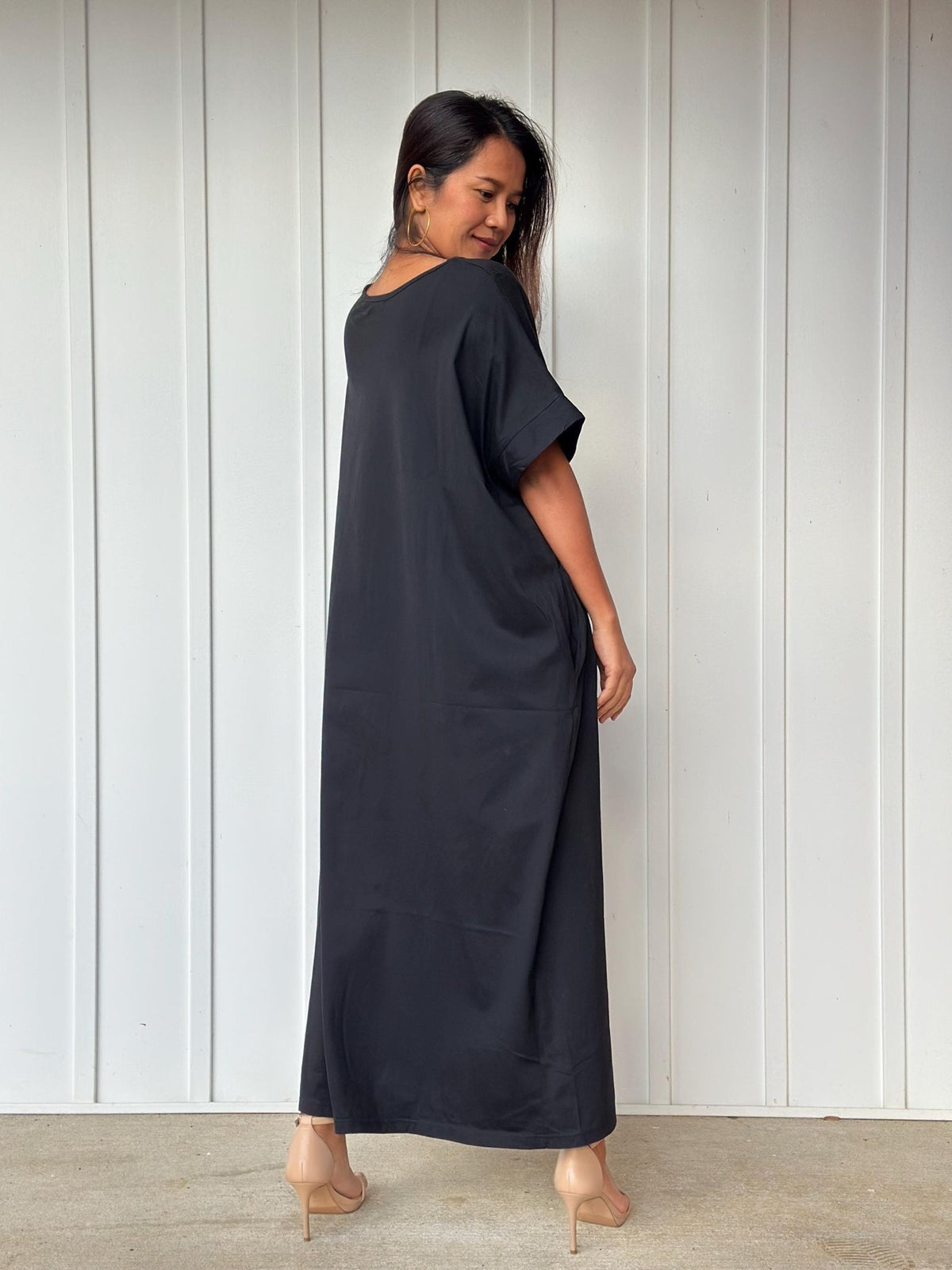 MALA handworks Alice Jersey Cotton Kaftan in Black