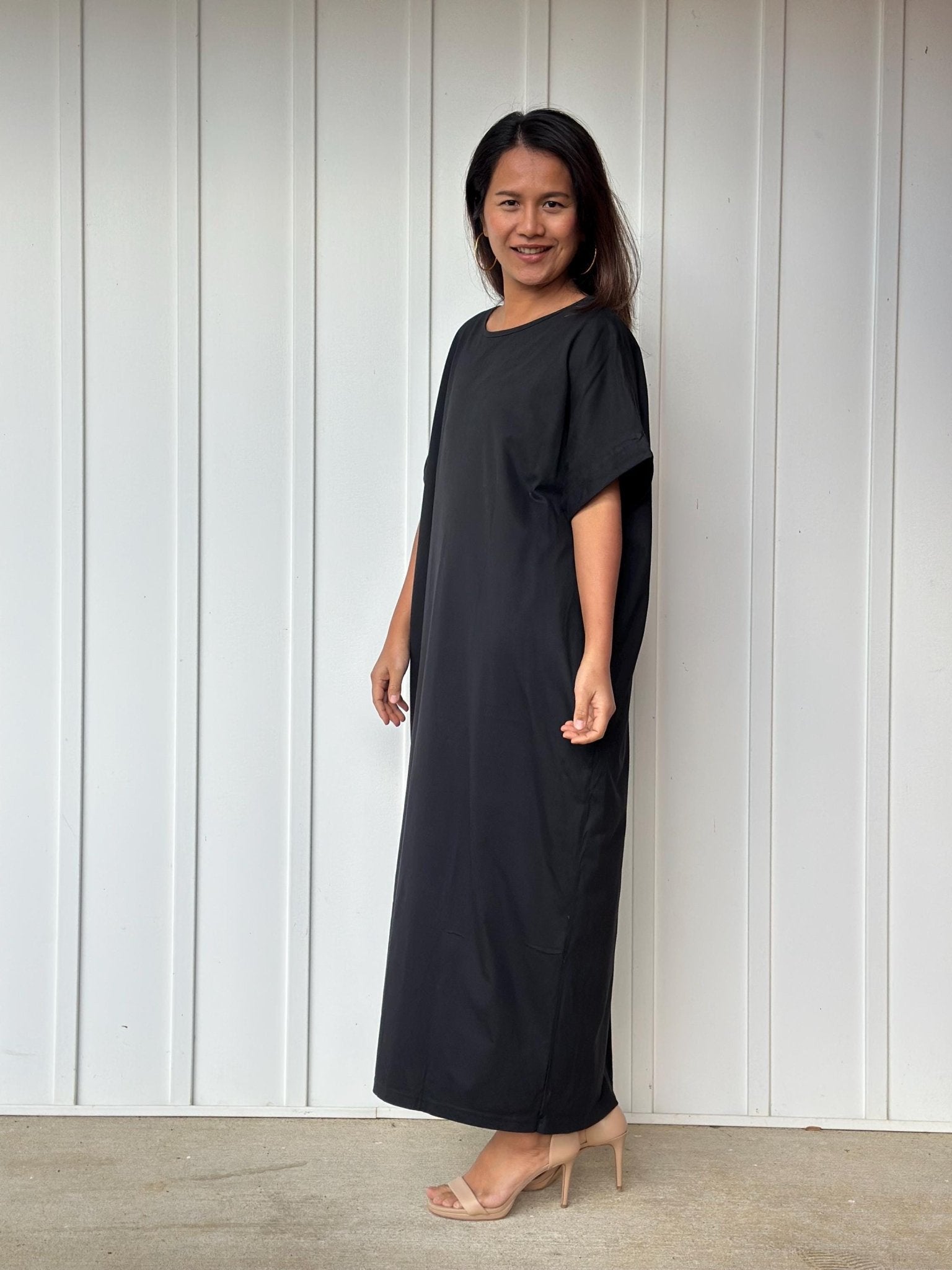MALA handworks Alice Jersey Cotton Kaftan in Black
