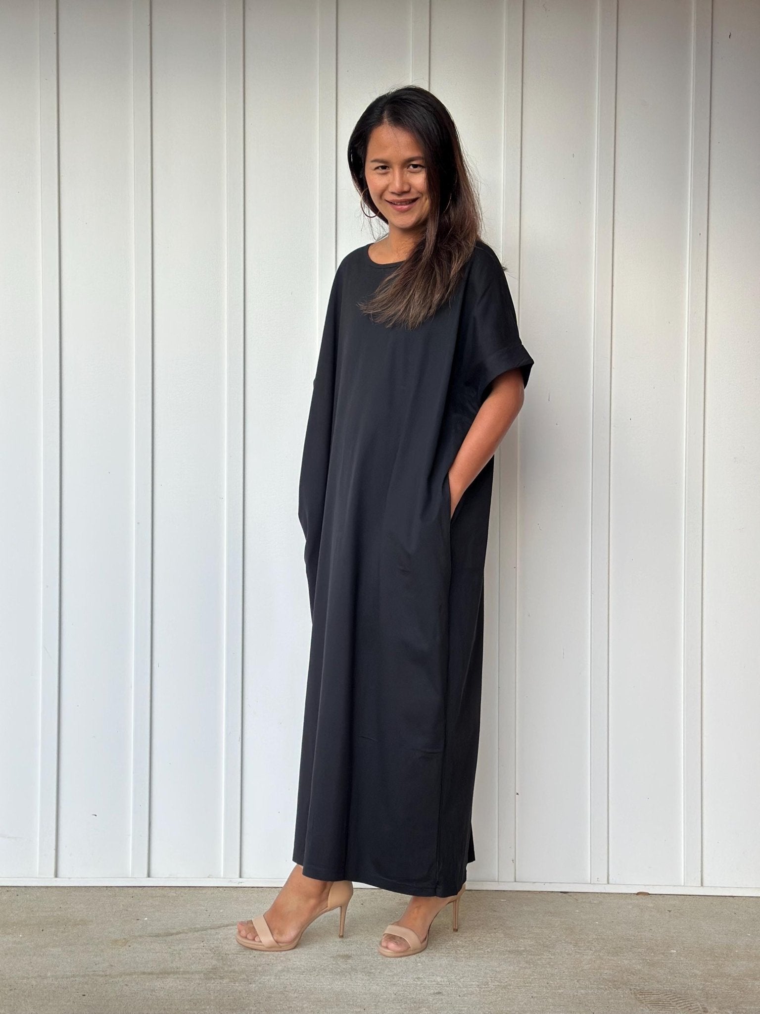 MALA handworks Alice Jersey Cotton Kaftan in Black