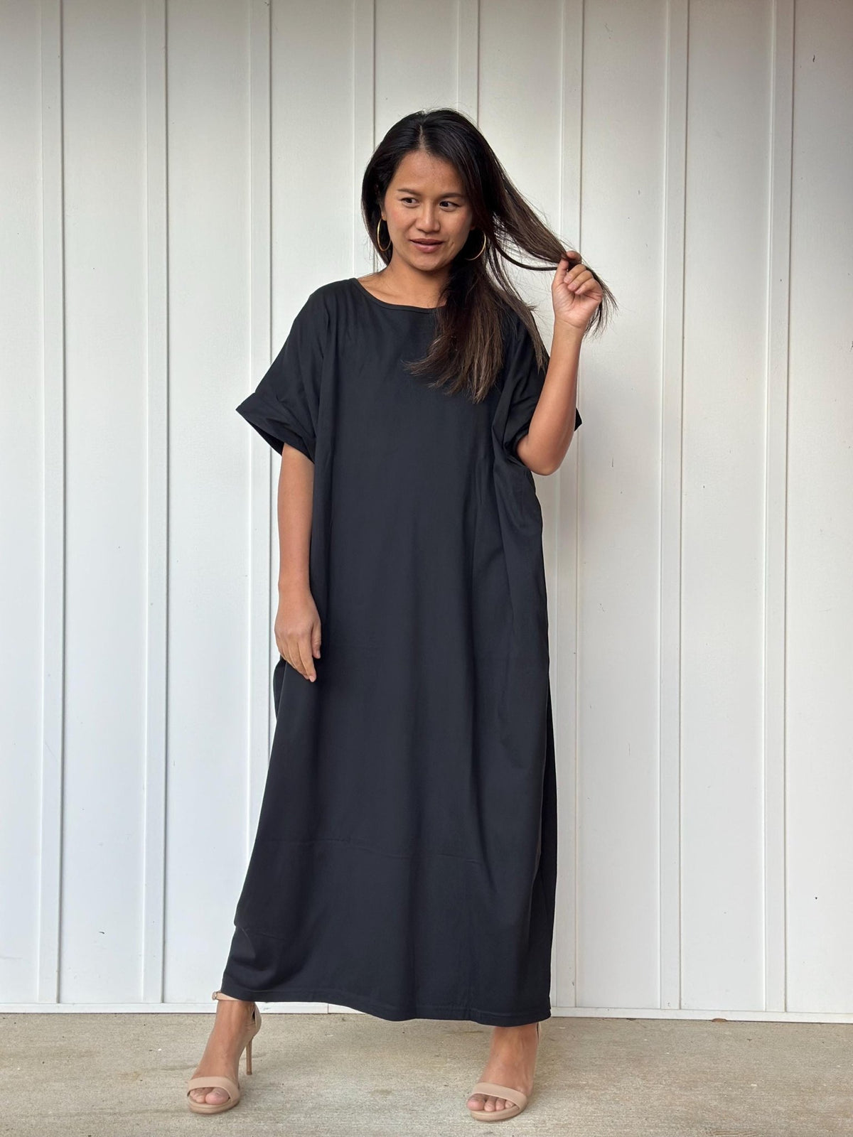 MALA handworks Alice Jersey Cotton Kaftan in Black
