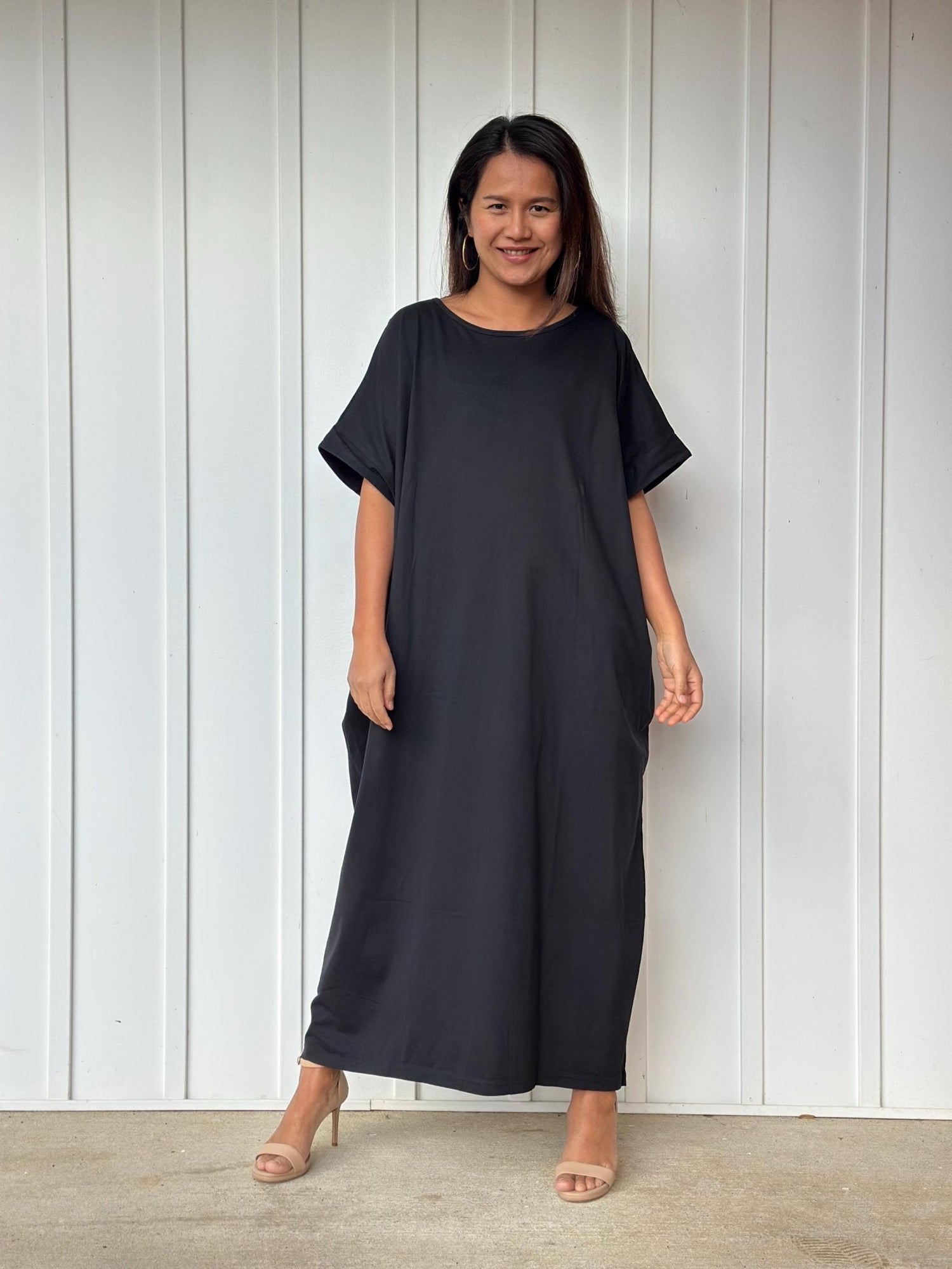 MALA handworks Alice Jersey Cotton Kaftan in Black