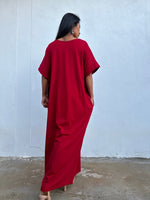 MALA handworks  Alice Jersey Cotton Kaftan in Cherry