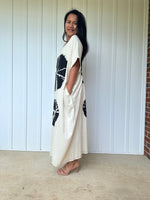 MALA handworks Alice Jersey Cotton Kaftan in Cream with Sand Dollar