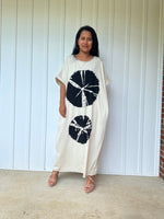 MALA handworks Alice Jersey Cotton Kaftan in Cream with Sand Dollar