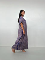MALA handworks  Alice Jersey Cotton Kaftan in Deep Purple Tie Dye