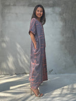 Mala Handworks Alice Jersey Cotton Kaftan in Gray Rainbow Tie Dye