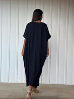 MALA handworks Alice Jersey Cotton Kaftan in Hand-Painted Batik Geometric Design