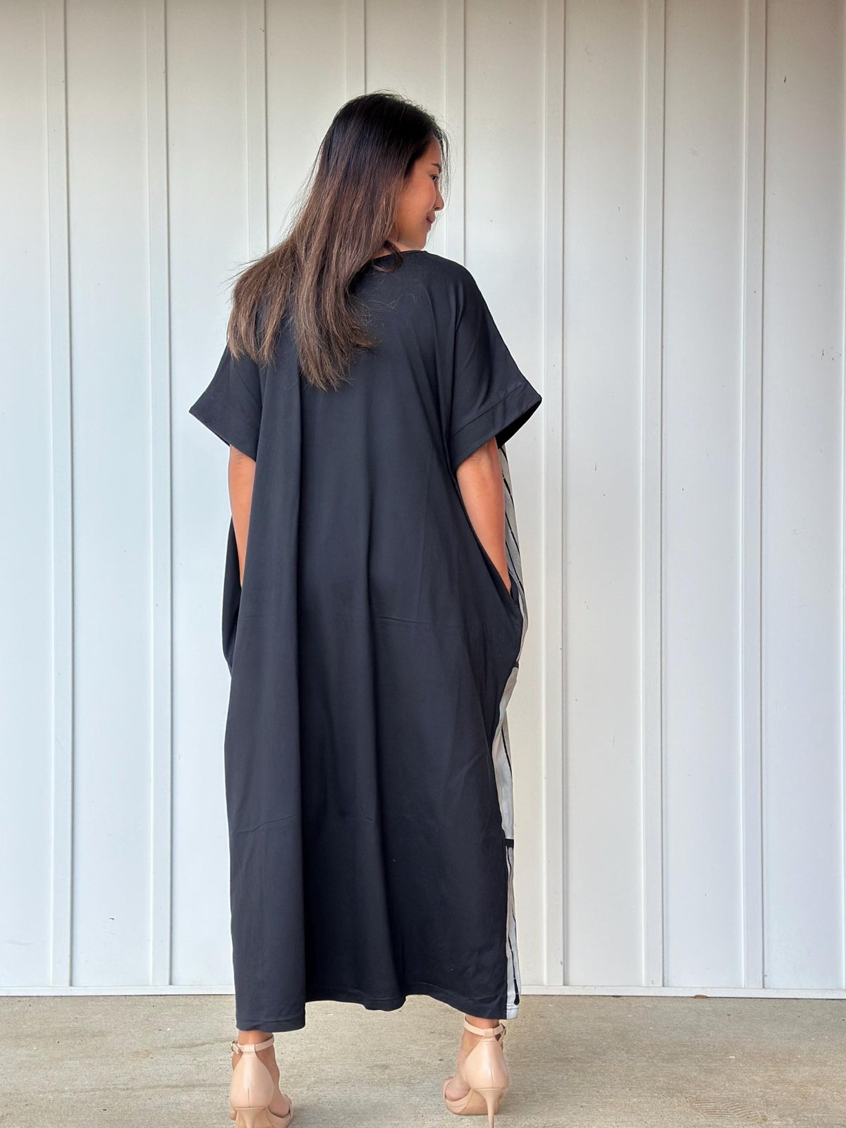 MALA handworks Alice Jersey Cotton Kaftan in Hand-Painted Batik Geometric Design