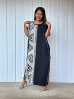 MALA handworks Alice Jersey Cotton Kaftan in Hand-Painted Batik Geometric Design