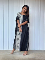 MALA handworks Alice Jersey Cotton Kaftan in Hand-Painted Batik Geometric Design