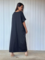 MALA handworks Alice Jersey Cotton Kaftan in Hand-Painted Batik Geometric Design