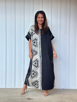 MALA handworks Alice Jersey Cotton Kaftan in Hand-Painted Batik Geometric Design