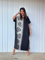 MALA handworks Alice Jersey Cotton Kaftan in Hand-Painted Batik Geometric Design