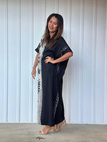 MALA handworks Alice Jersey Cotton Kaftan in Hand-Painted Batik Geometric Design
