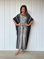 MALA handworks Alice Jersey Cotton Kaftan in Hand-Painted Batik Geometric Design