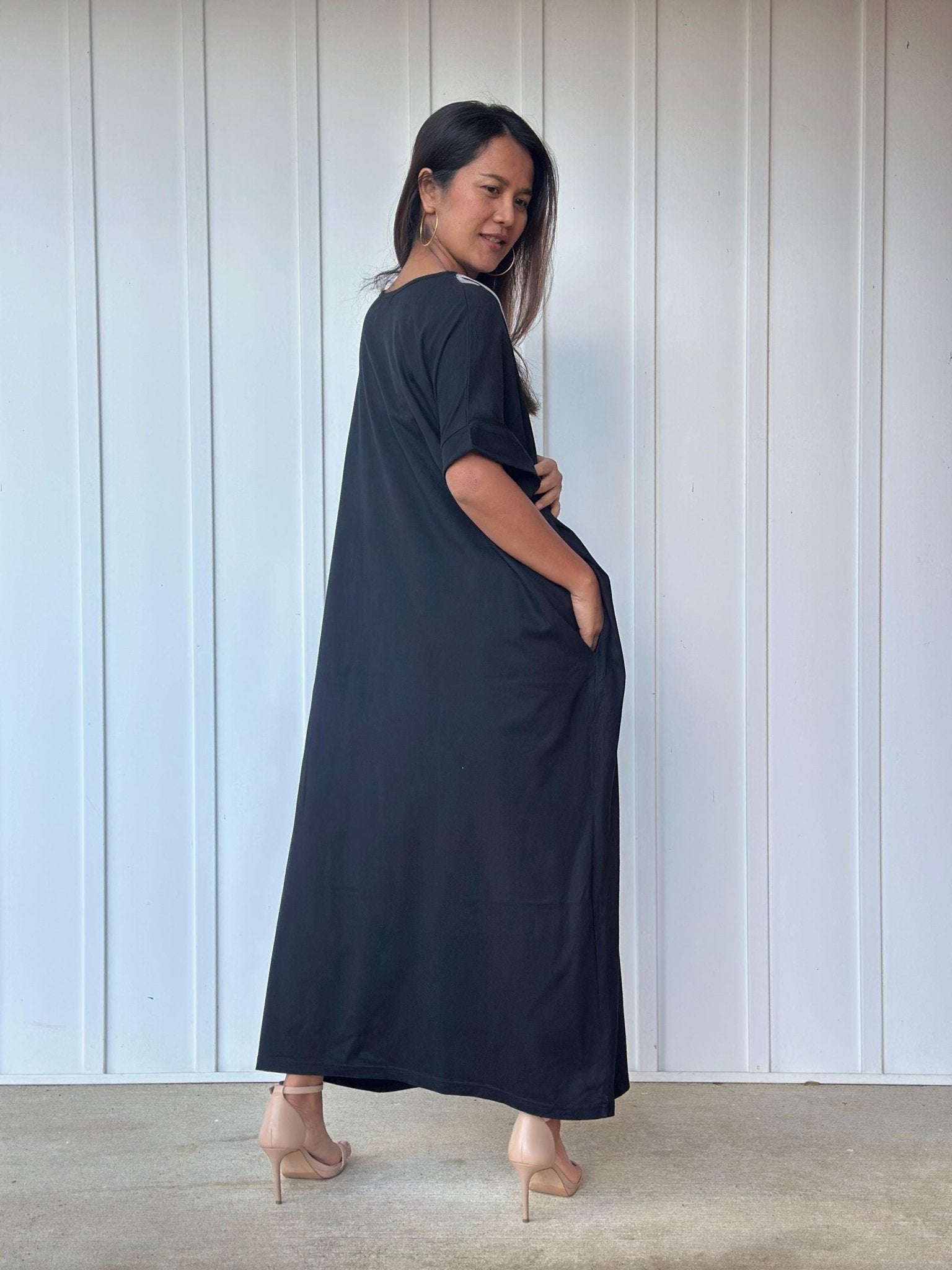 MALA handworks Alice Jersey Cotton Kaftan in Hand-Painted Batik Zebra Pattern