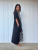 MALA handworks Alice Jersey Cotton Kaftan in Hand-Painted Batik Zebra Pattern