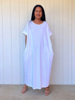 Mala Handworks Alice Jersey Cotton Kaftan in White