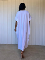 Mala Handworks Alice Jersey Cotton Kaftan in White