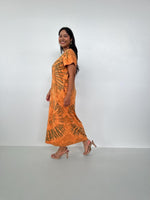 Mala Handworks Alisa Petite Cotton Kaftan in Apricot Tie Dye