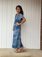 Mala Handworks Alisa Petite Cotton Kaftan in Azure Tie Dye