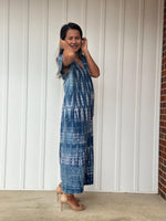Mala Handworks Alisa Petite Cotton Kaftan in Azure Tie Dye