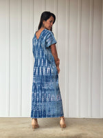 Mala Handworks Alisa Petite Cotton Kaftan in Azure Tie Dye