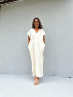 Mala Handworks Alisa Petite Cotton Kaftan in Cream